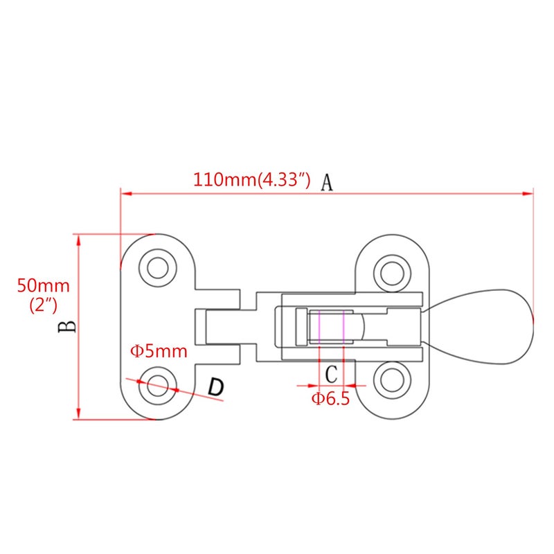 NRC&XRC Pair Heavy Duty 316 Stainless Steel Anti-Rattle Lockable Hold Down CLAMP Latch Locker Hatch Hardware - Image 3